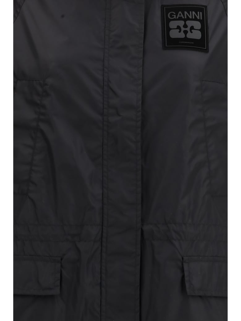 long parka flyweight banana graphic black by Selfnex