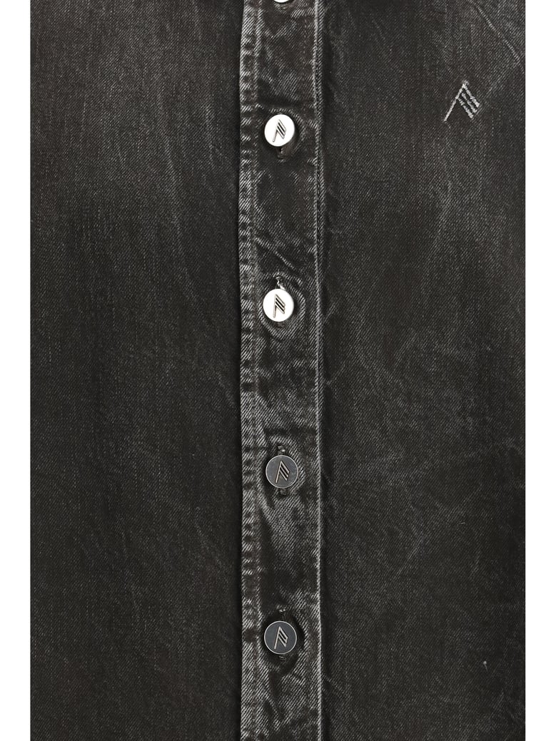 denim shirt black/white by Selfnex