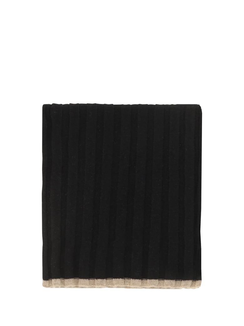 cashmere scarf black/brown by Selfnex