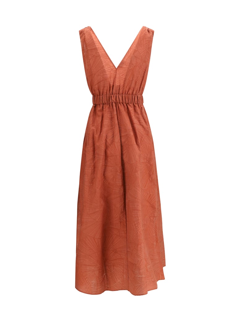 midi dress orange flame by Selfnex
