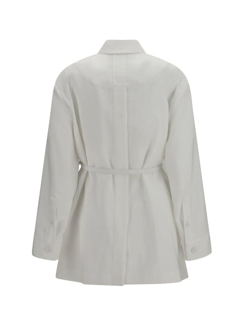 jacket belted linen-cotton white by Selfnex