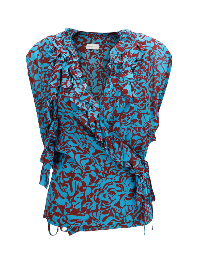 blouse printed cotton turquoise by Selfnex