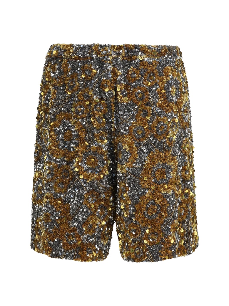 shorts sequin-embellished silver by Selfnex