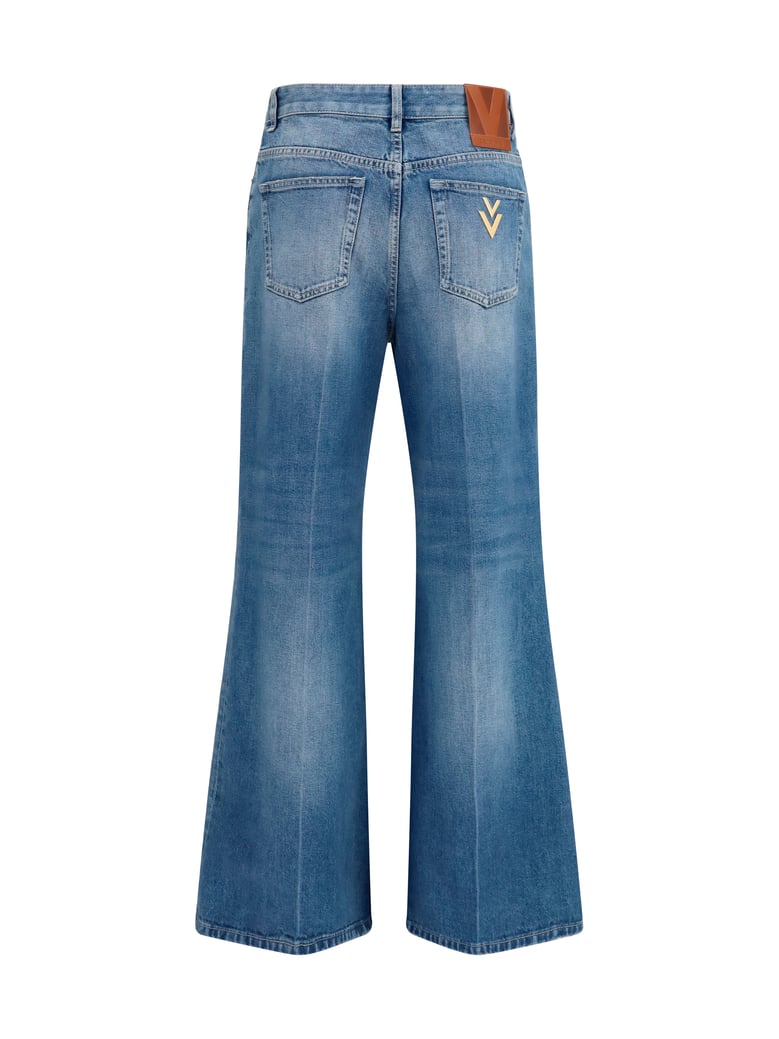 straight-leg jeans medium blue denim by Selfnex