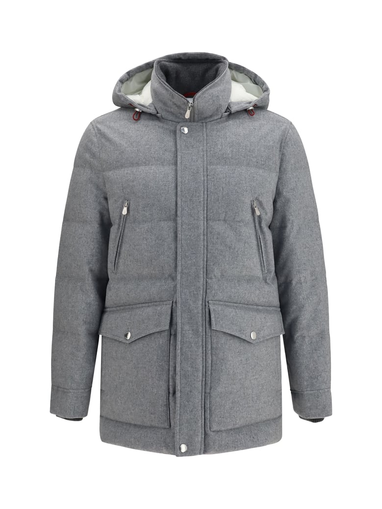 down jacket cashmere light grey/lead by Selfnex