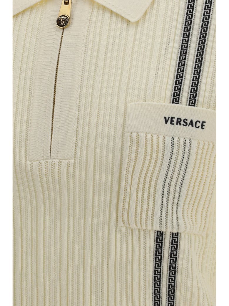 polo shirt jacquard cotton white by Selfnex