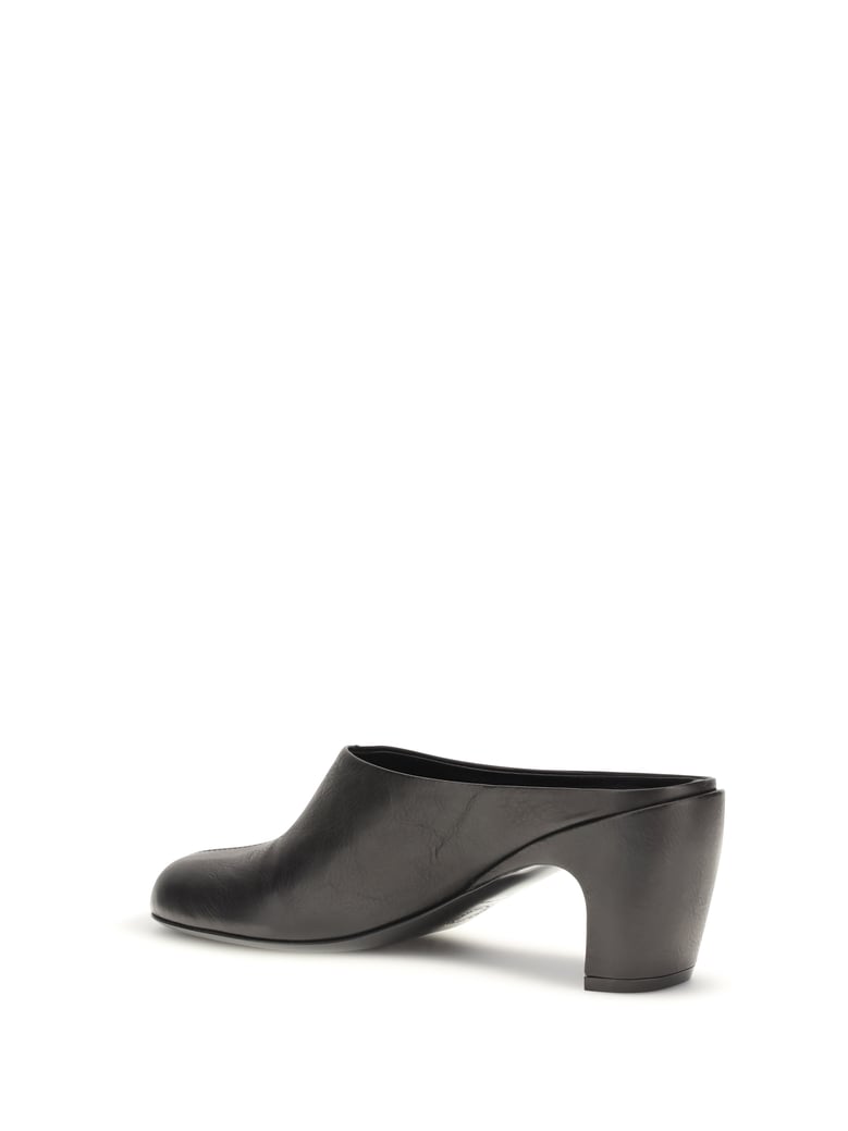 leather mules black by Selfnex
