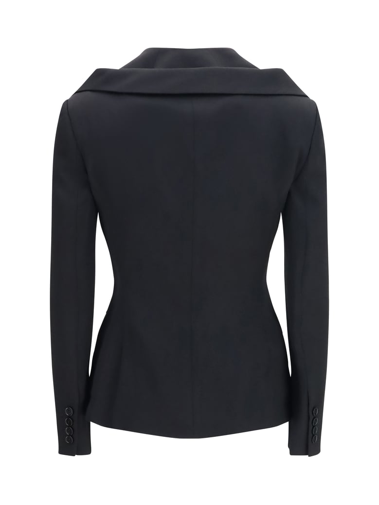 jacket off-shoulder black merino wool by Selfnex