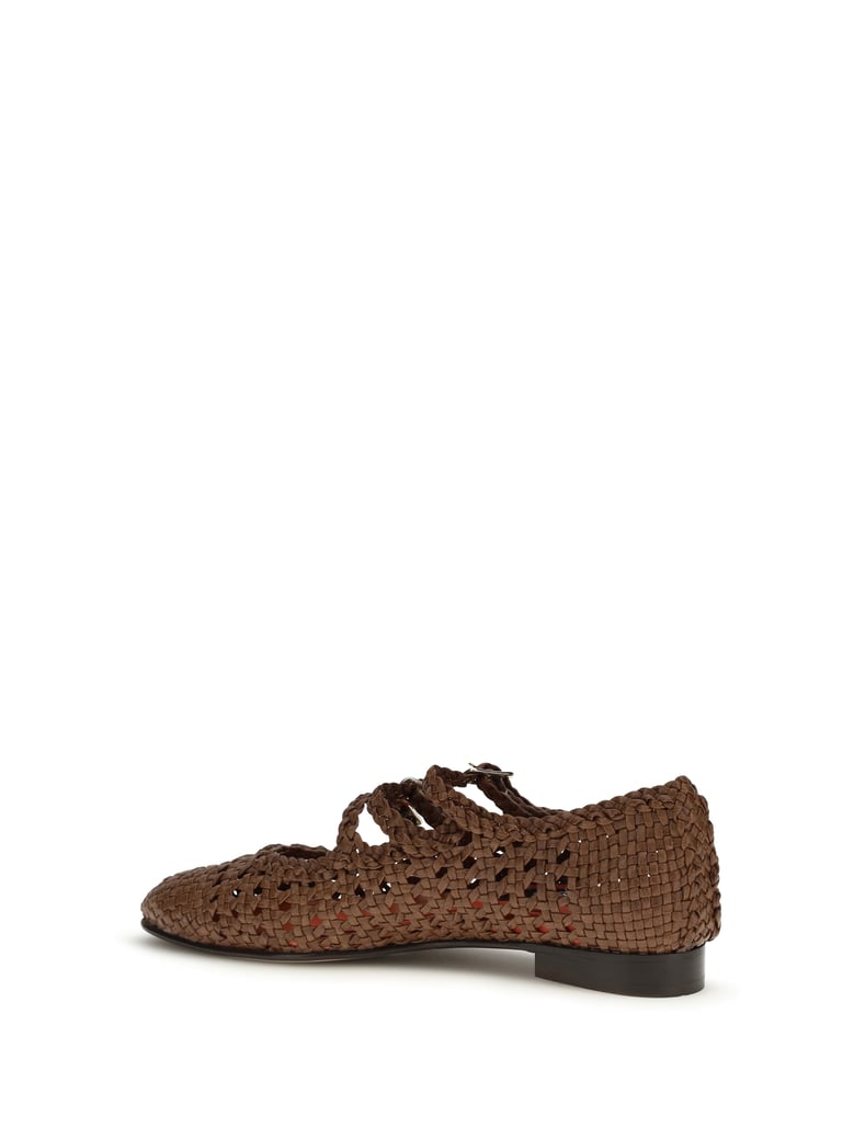 ballerina shoes woven leather cognac by Selfnex