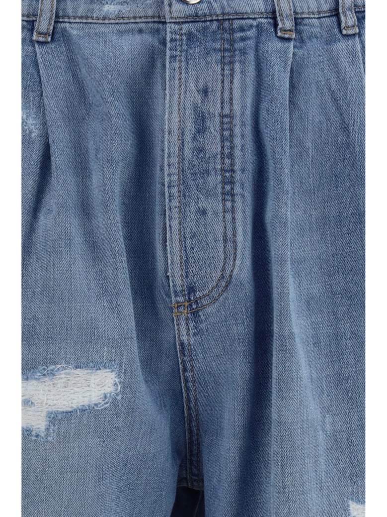 jeans worn-effect light denim by Selfnex