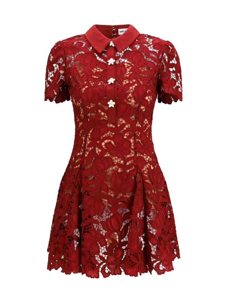 dress short lace burgundy by Selfnex