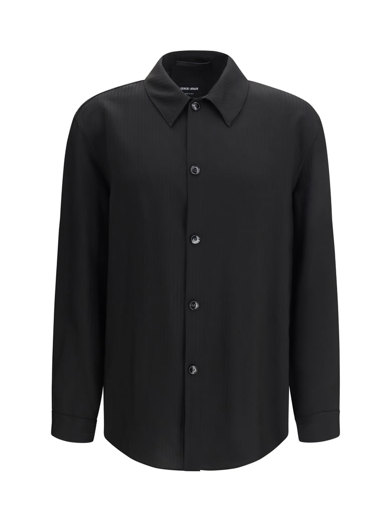 shirt chevron viscose twill black by Selfnex