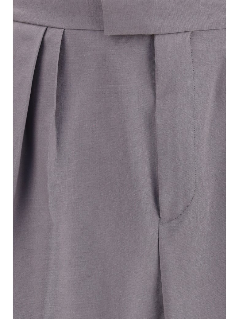 trousers preaches bis wool-mohair grey by Selfnex