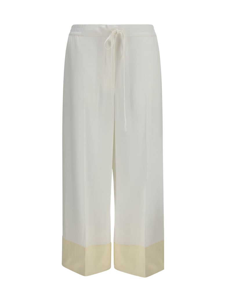 pants satin drawstring white by Selfnex