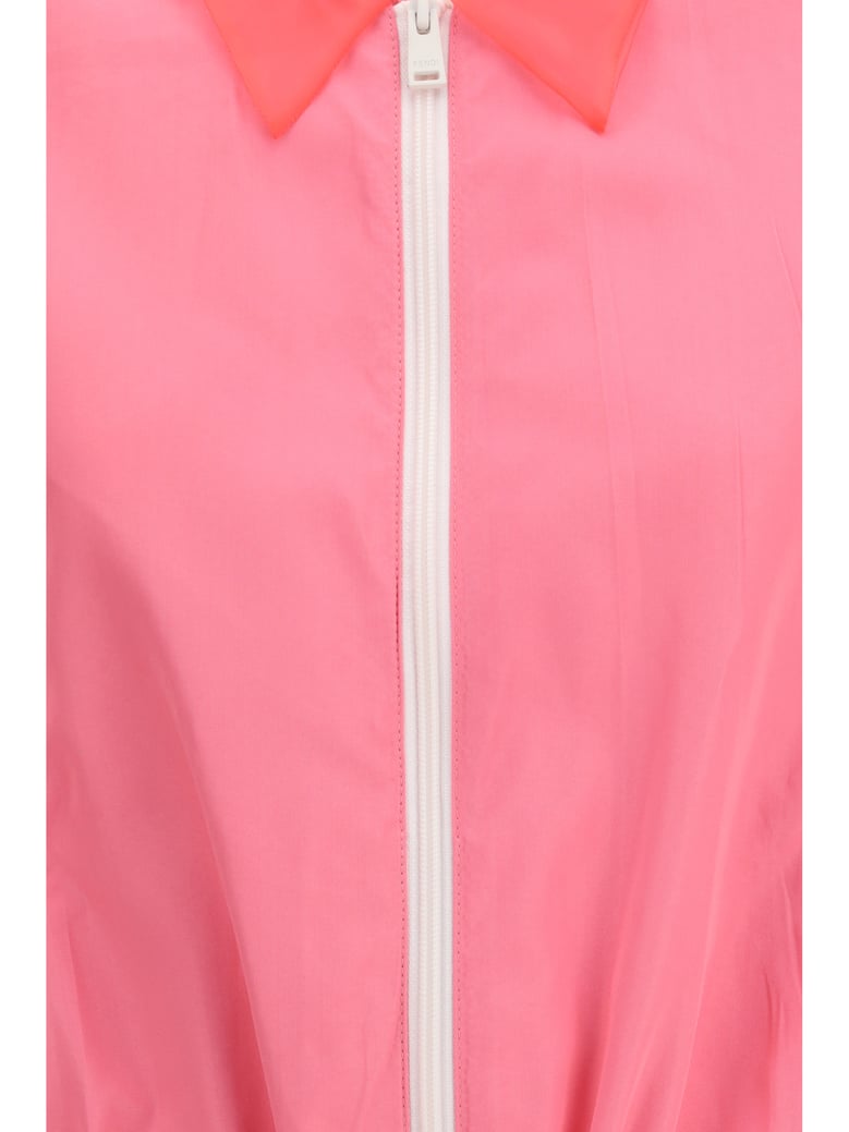 bomber blouson in pink viscose by Selfnex