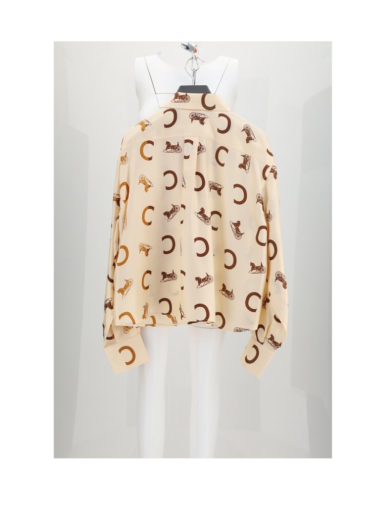 cropped shirt cream/tan by Selfnex