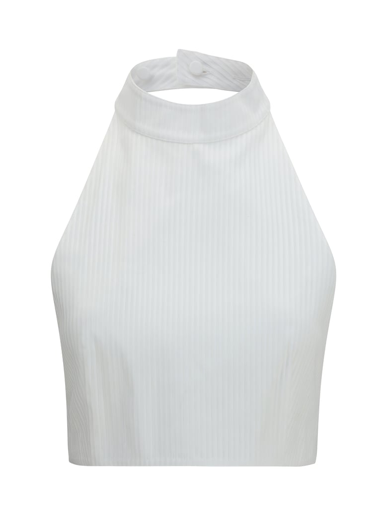 top plastron cotton poplin white by Selfnex