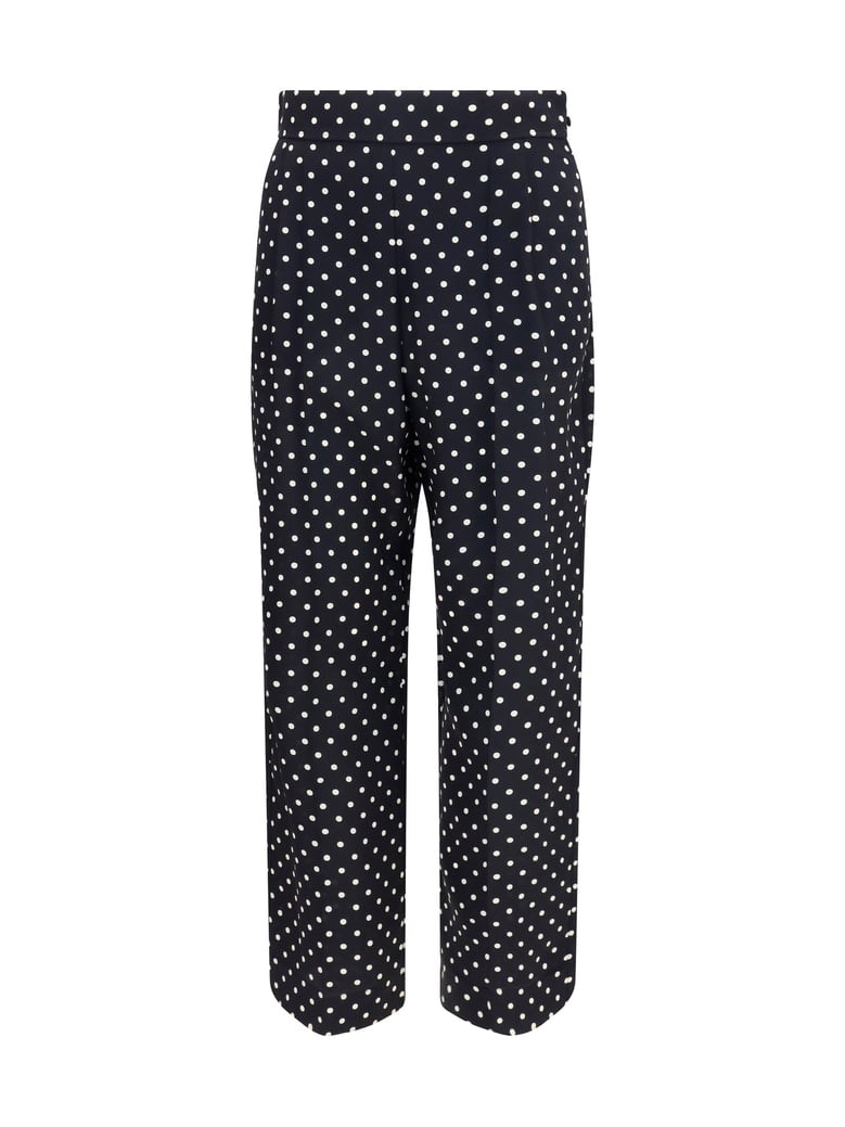 pants polka-dot crêpe de chine silk by Selfnex