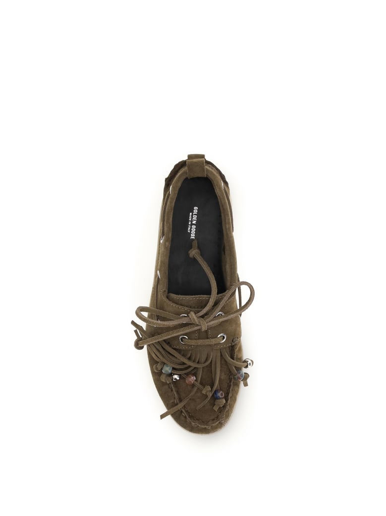 boat loafers khaki calf leather by Selfnex