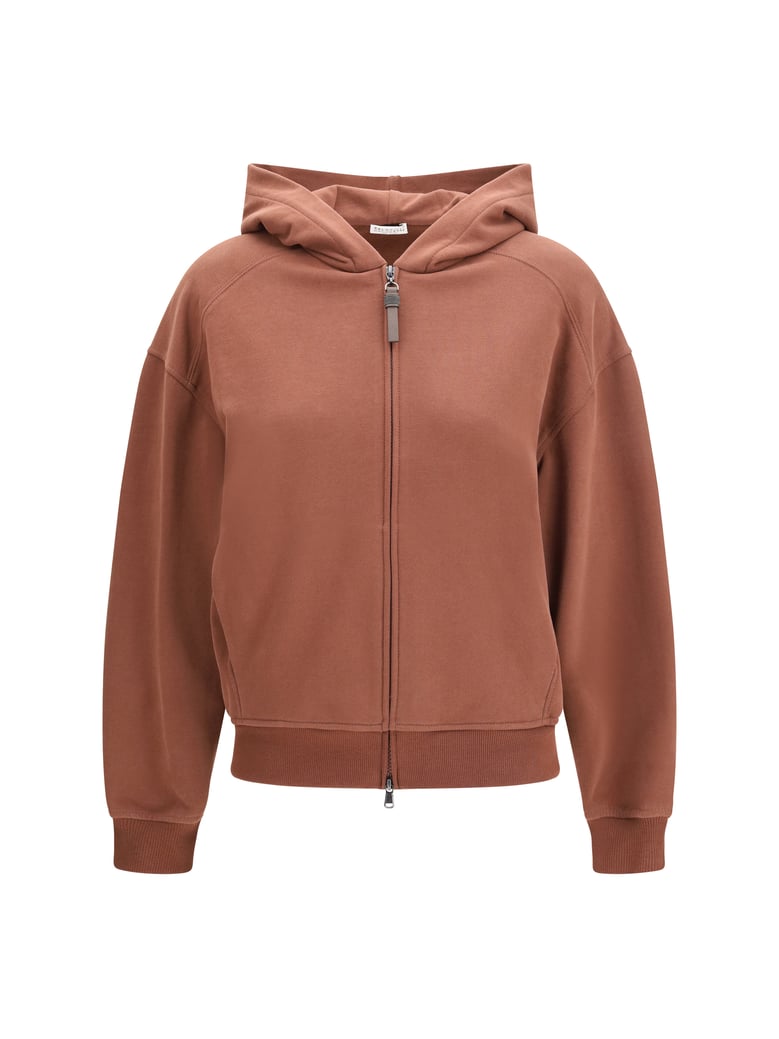 hooded cotton sweatshirt brandy brown by Selfnex