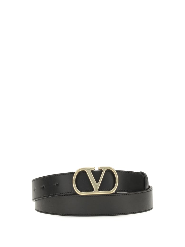 leather belt vlogo signature black by Selfnex