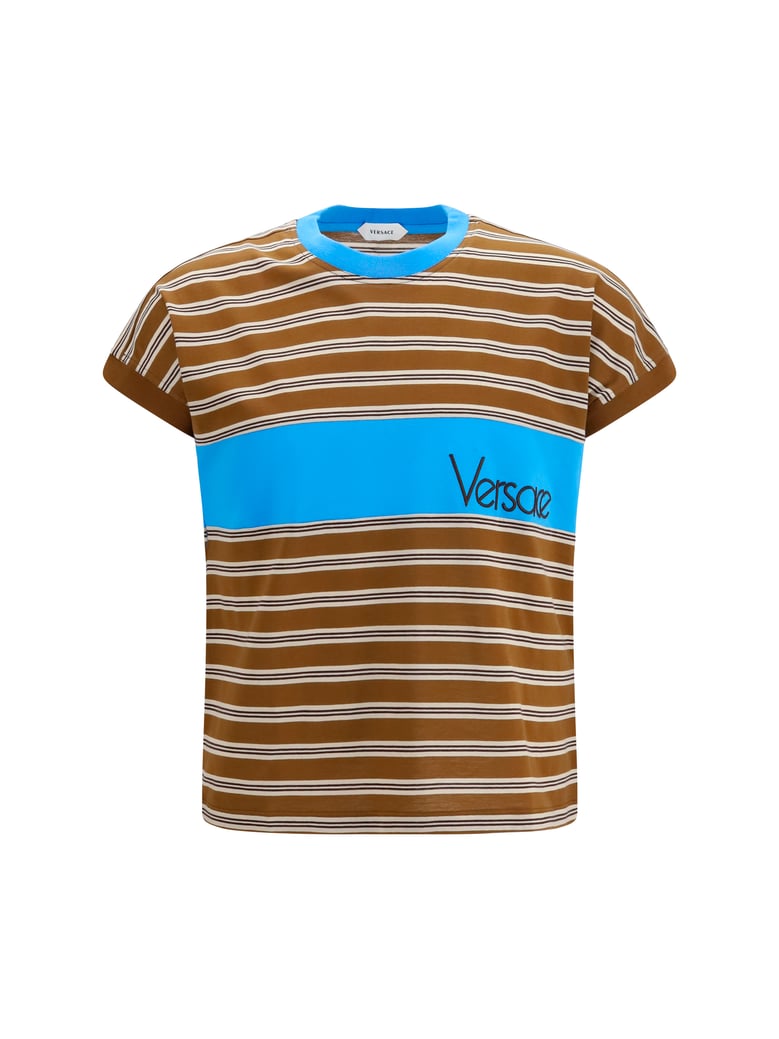 cotton t-shirt striped chestnut/beige/chocolate by Selfnex