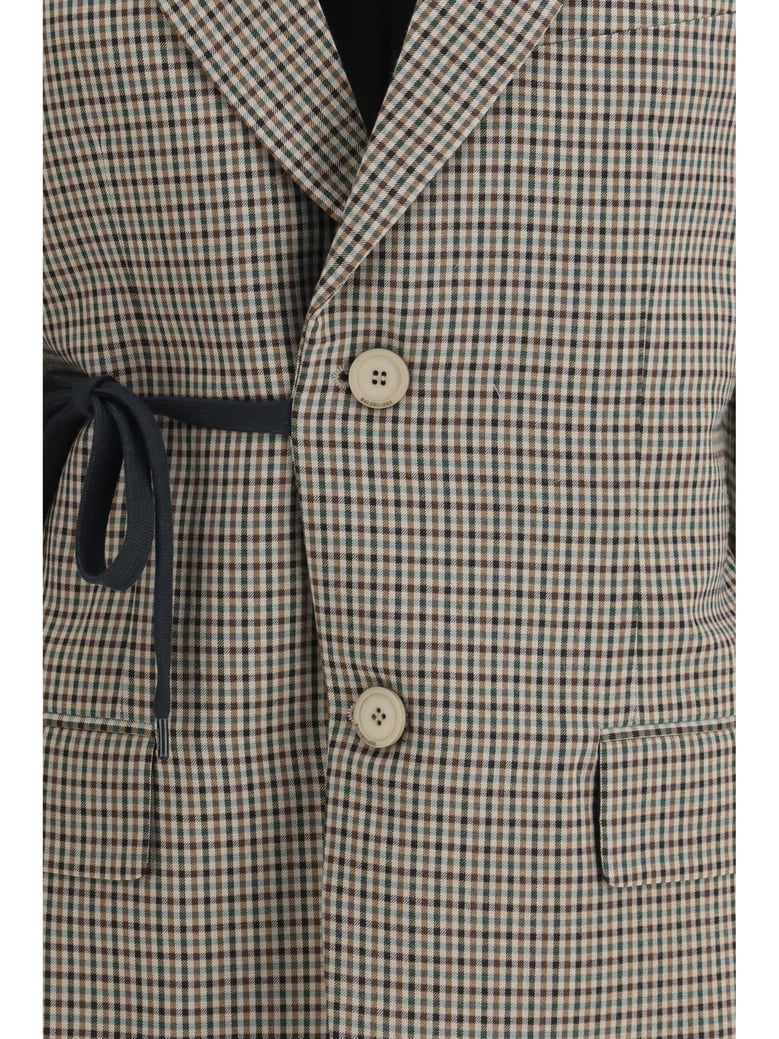 single-breasted vichy jacket khaki/brown by Selfnex