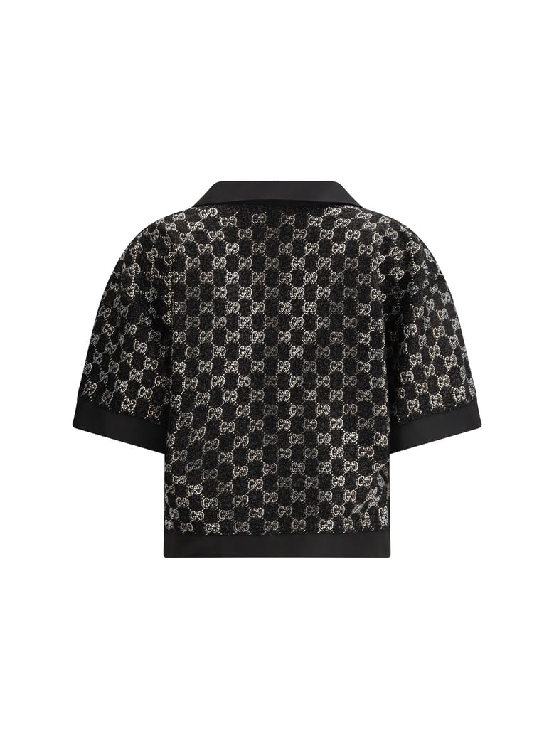 top wool lamé tweed black by Selfnex
