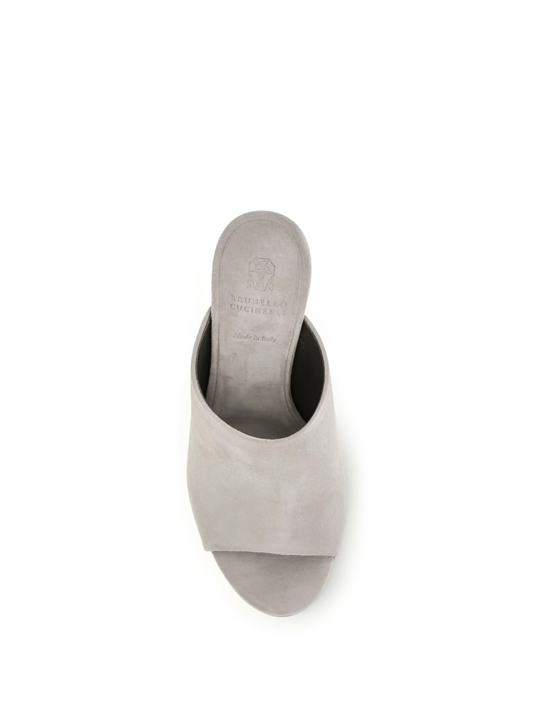 mules suede bone by Selfnex