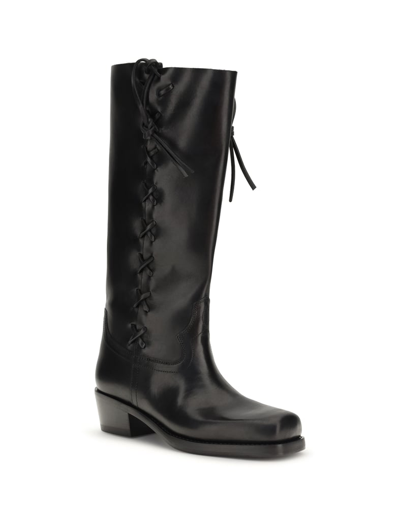 boots roxanne black calfskin by Selfnex