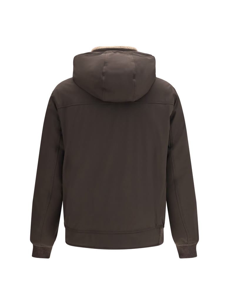 nylon down jacket dark brown by Selfnex