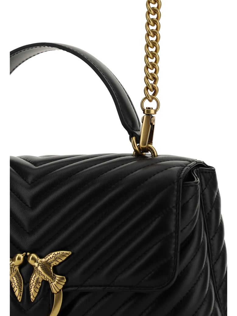 handbag love lady calfskin black/antique gold by Selfnex