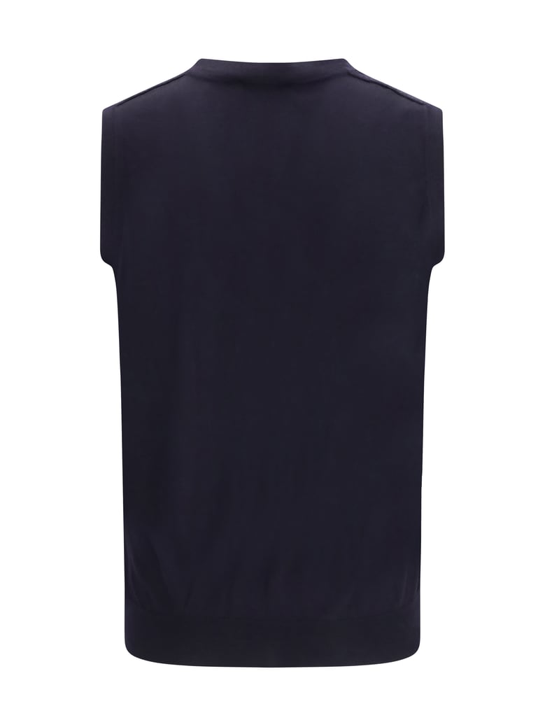 vest merino wool navy by Selfnex