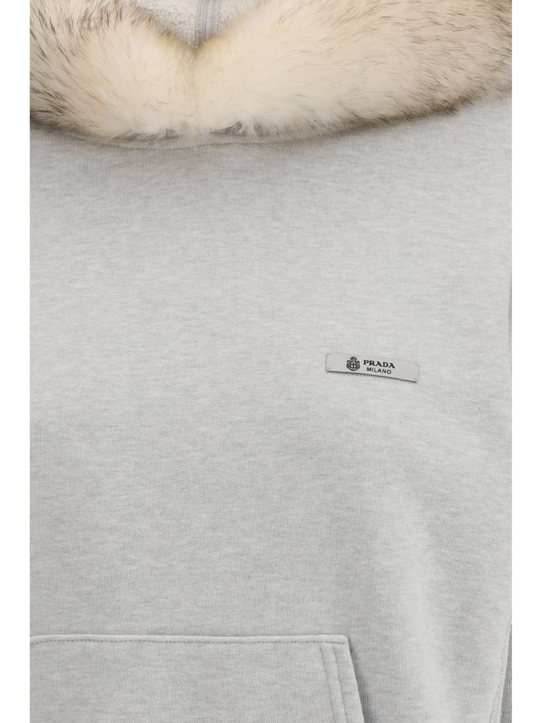 hoodie shearling-lined grey melange by Selfnex