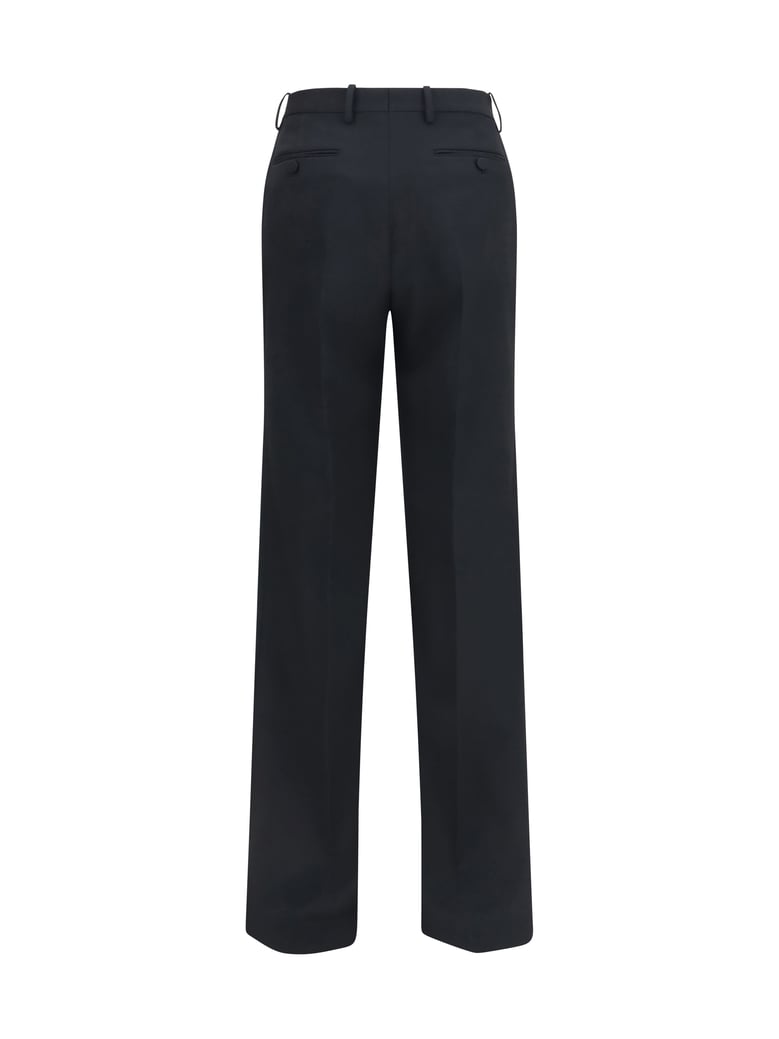 trousers wide-leg pleated black by Selfnex