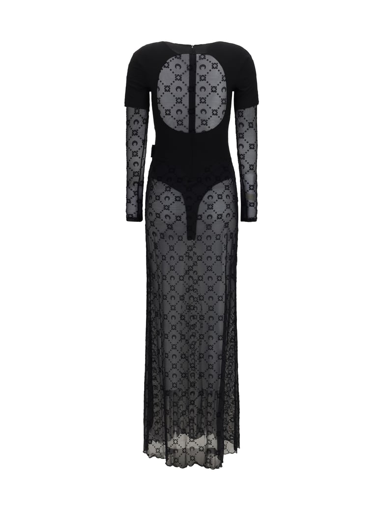 dress layered jersey and mesh black by Selfnex