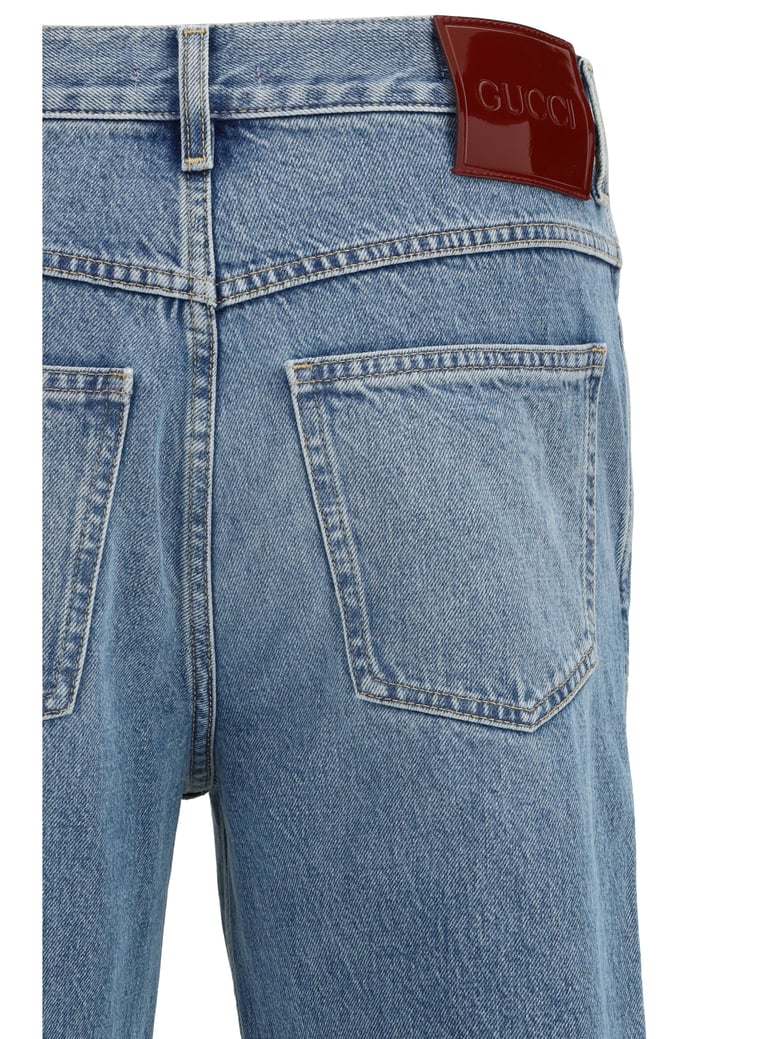 slim-fit pants light blue denim by Selfnex