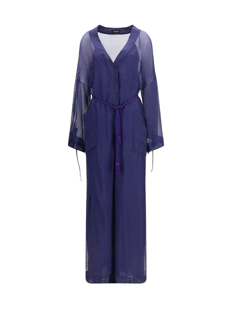 jumpsuit viscose and silk gauze blue by Selfnex