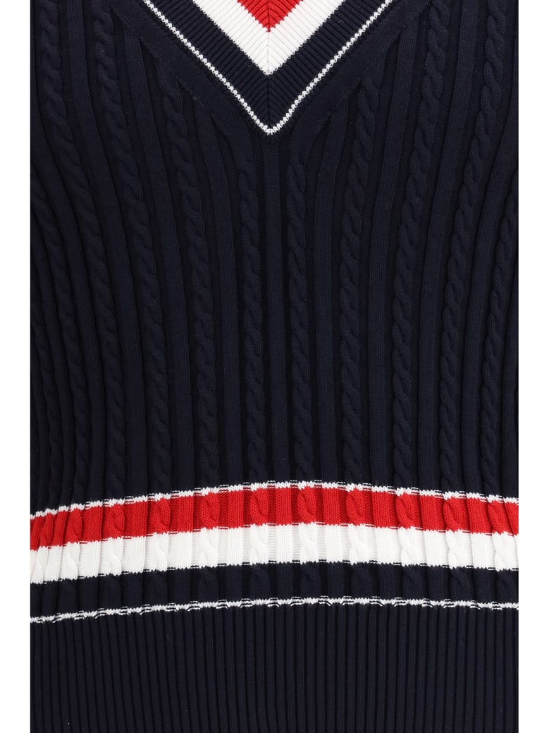 sweater intarsia v-neck navy by Selfnex