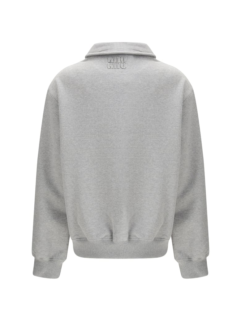 sweatshirt with oblique zip grey by Selfnex