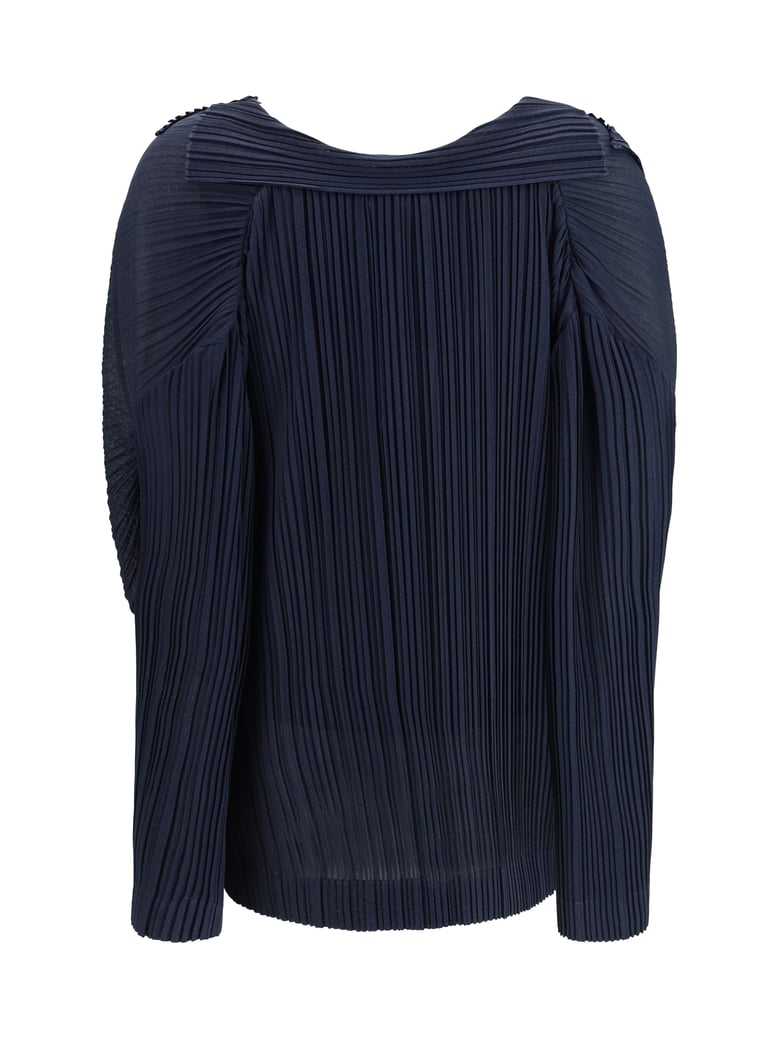 pleated blouse maritime blue by Selfnex