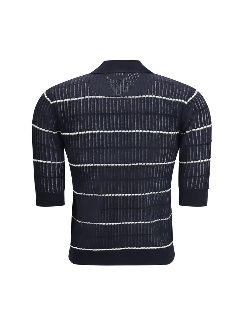 polo gallo blue wool-silk by Selfnex