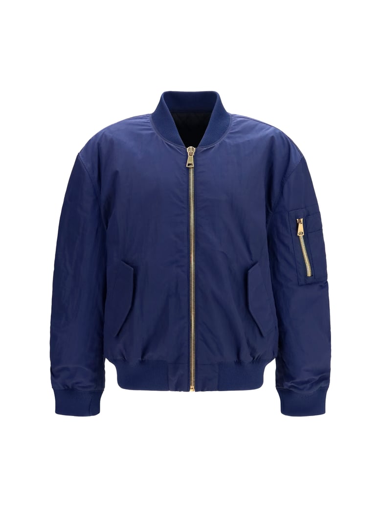 nylon bomber jacket with embroidered back by Selfnex