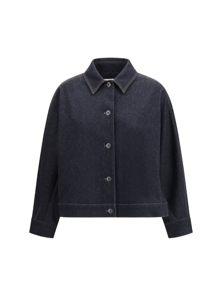 jacket denim-print jersey navy blue by Selfnex