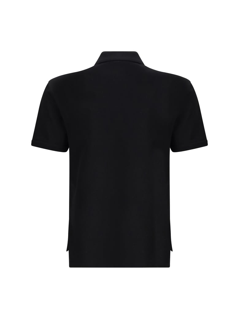polo shirt black cotton by Selfnex