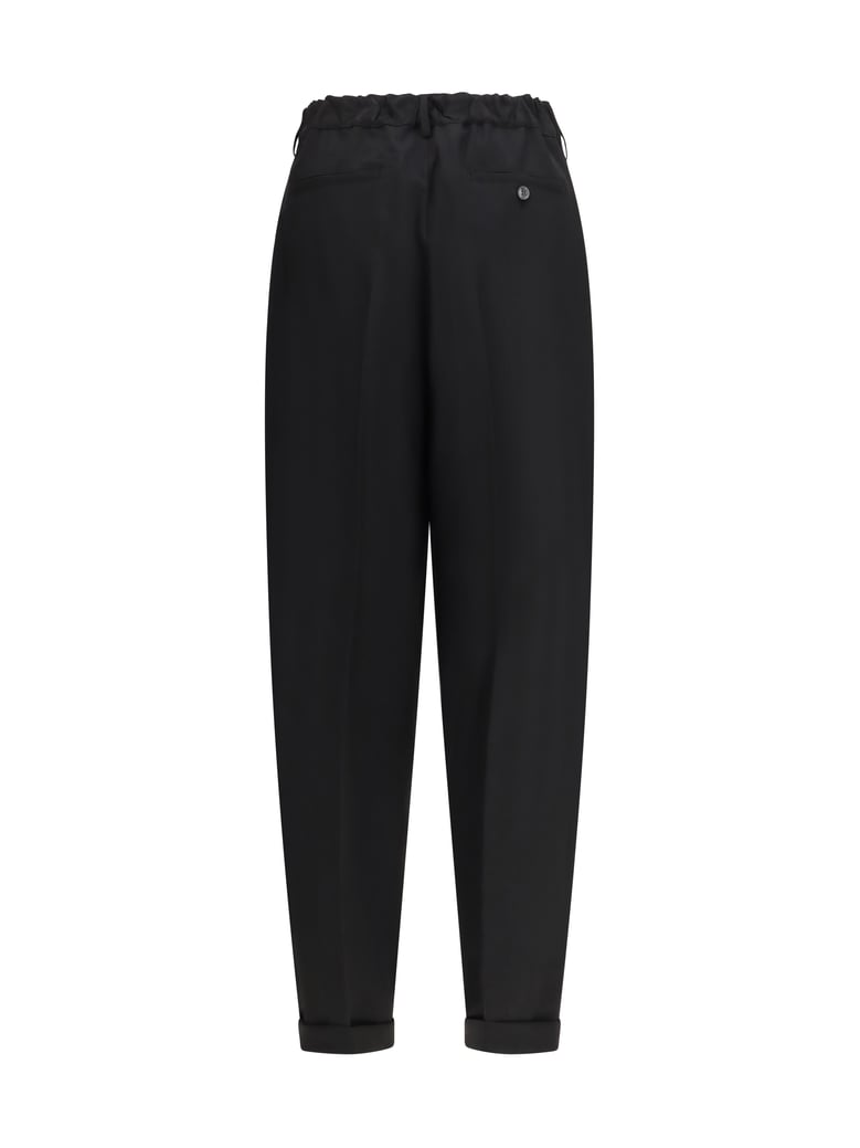 pleated trousers black by Selfnex