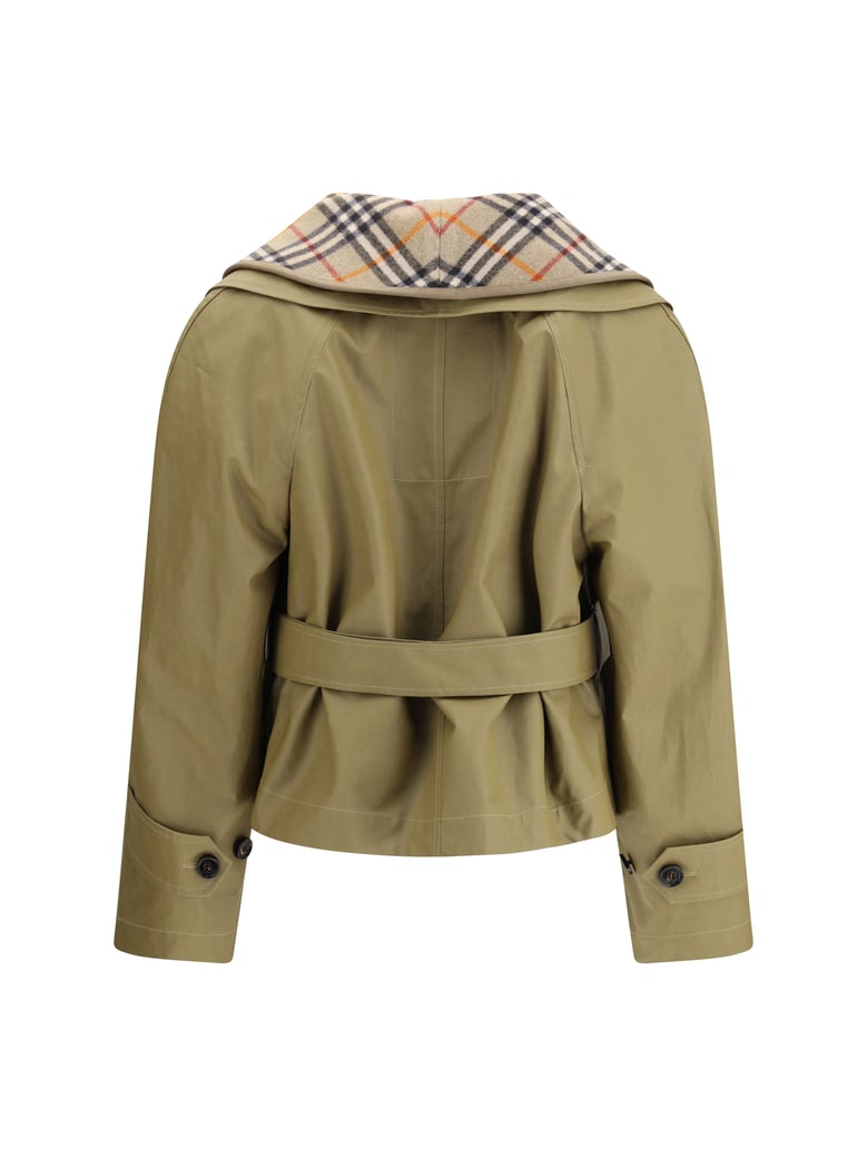 cropped cotton jacket lichen beige by Selfnex