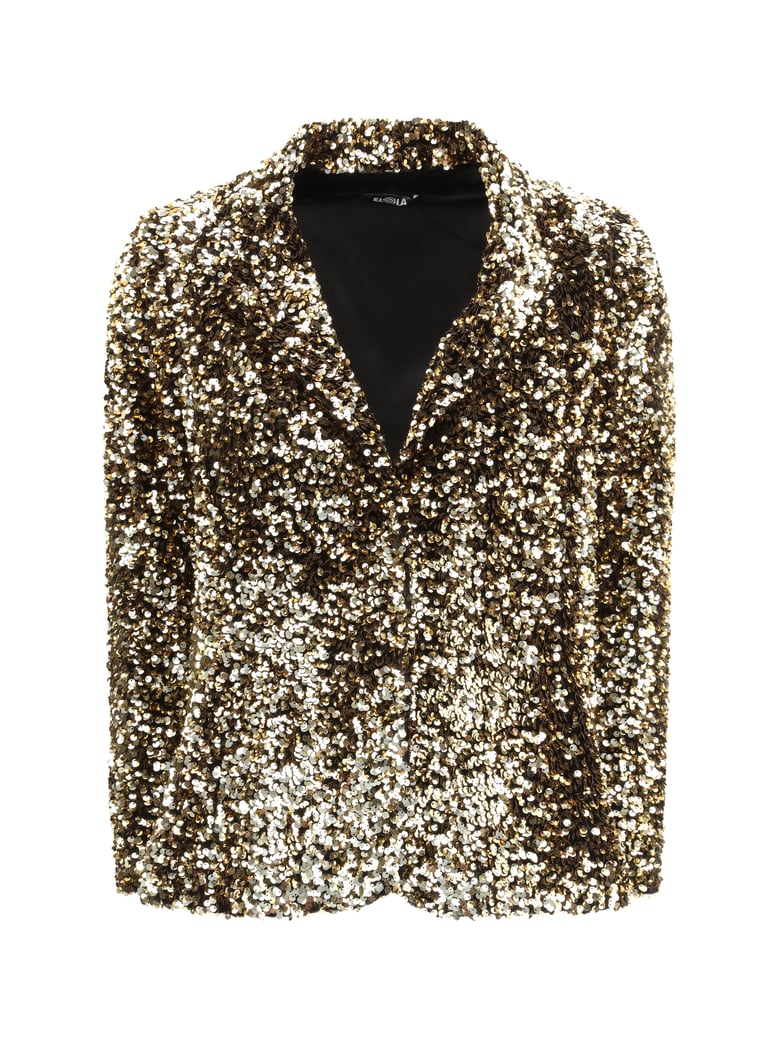 single-breasted jacket gold sequin by Selfnex