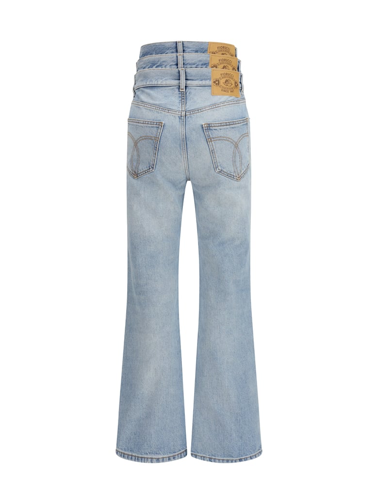 jeans with triple-layer waist — light blue by Selfnex