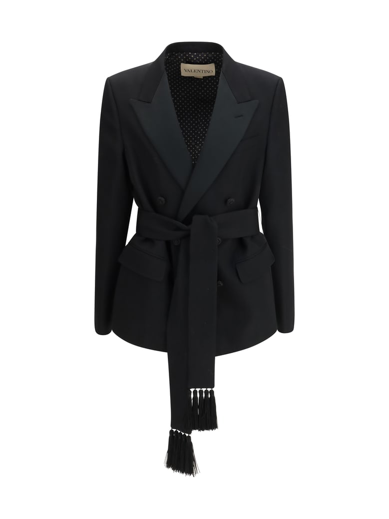 blazer double-breasted virgin wool black by Selfnex
